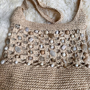 Cappelli Staworld Inc. rock, beaded straw handbag